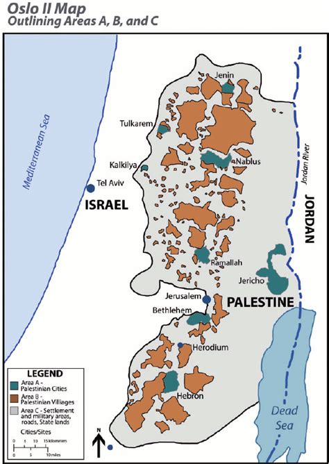 Map of Areas A, B, and C after Oslo II. | Download Scientific Diagram