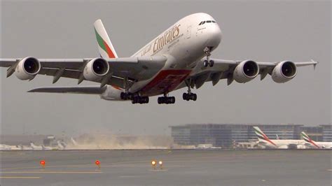 Airbus A380 Taxi & Takeoff - Emirates Airlines A380 - YouTube