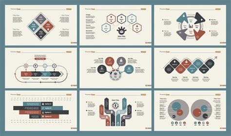 Free Vector | Six economics charts slide templates set