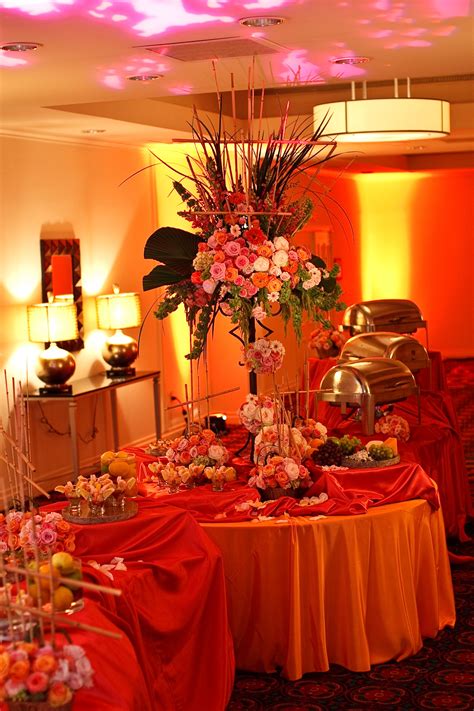 Buffet Decor with amazing floral and lighting. Photo: Lance Holloway ...