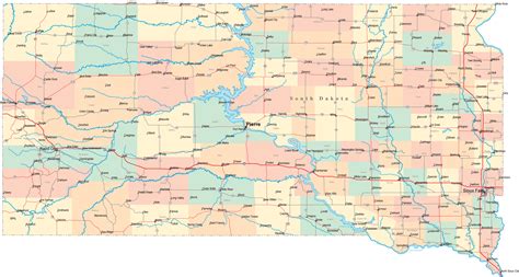 South Dakota Road Map - SD Road Map - South Dakota Highway Map