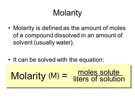 Molarity Chemistry Examples