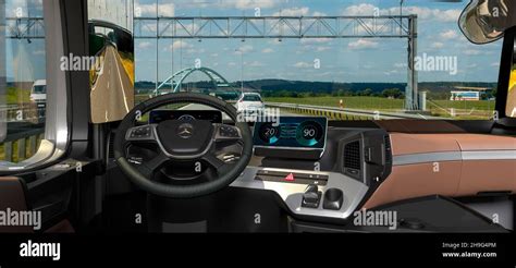 Mercedes-Benz Actros truck interior Stock Photo - Alamy