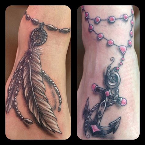 feather anklet tattoo cover up idea (left pic) | Anklet tattoos, Foot ...