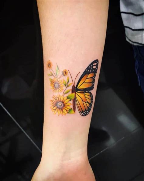 Aggregate 90+ meaningful sunflower and butterfly tattoo super hot ...