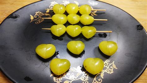 Heart shape grapes | How to Make Heart Shape Grapes | Easy Fruit ...