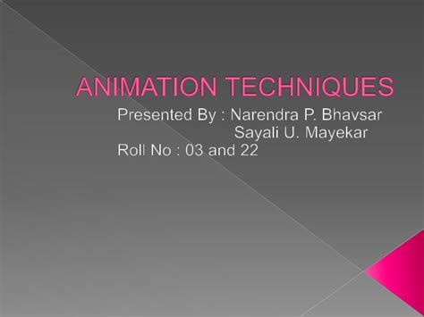 Animation & Animation Techniques