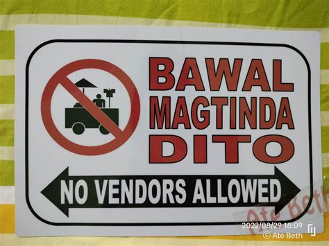 No Vendors Allowed Signage PVC Plastic (Like ID) 7.8x11 inches. For ...