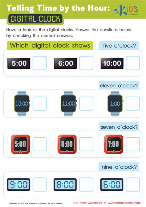 Telling Time Digital Clock Worksheets - Free Printable Worksheet