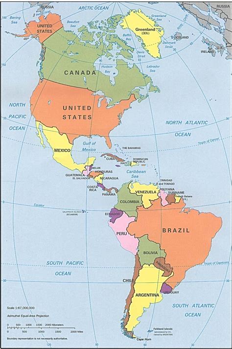 Mapa del continente americano con nombres y capitales - Imagui