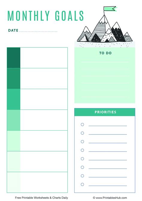 Free Printable Monthly Goal Planner Sheets [PDF] - Printables Hub