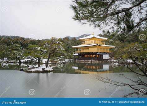 Kinkakuji temple in winter stock photo. Image of ancient - 105945746