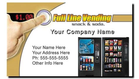 Vending Machine Business Cards - Full Color Snack & Soda Route Vending ...