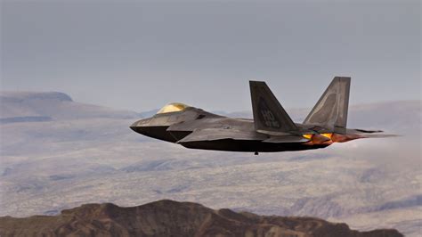 Gray steel jet, F-22 Raptor, aircraft, military aircraft, afterburner ...