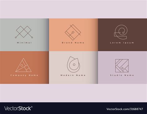 Minimal logo collection in geometric style design Vector Image