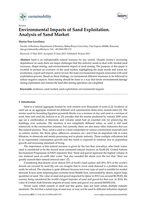 (PDF) Environmental Impacts of Sand Exploitation. Analysis of Sand Market