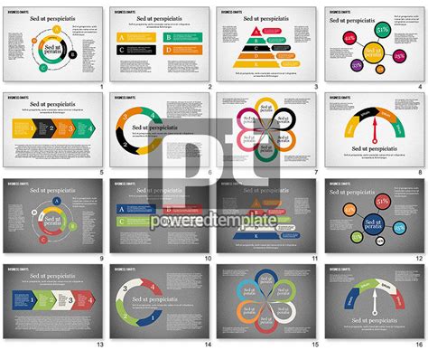 Business Charts Collection in Flat Design for PowerPoint Presentations ...