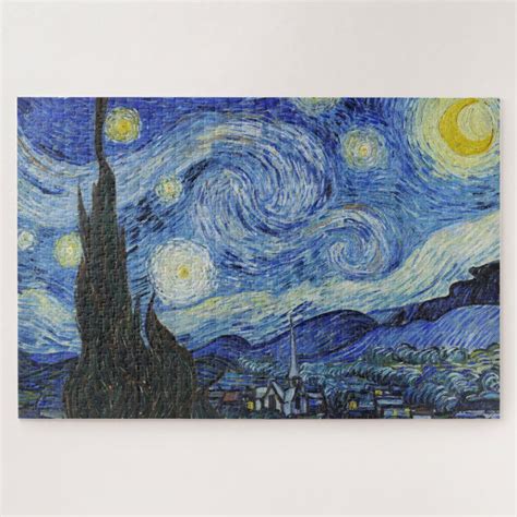 Vincent van Gogh Starry Night 1000 pieces Jigsaw Puzzle | Zazzle | Gogh ...