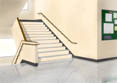 ArtStation - High school anime stairs