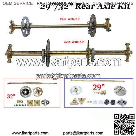 Go Kart Rear Live Axle Kit Sprocket Brake Wheel Hub 29" 32" ATV Quad ...