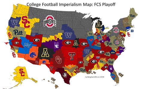 College Football Imperialism Map (FCS Playoff Update) : CFB