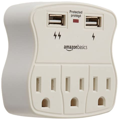 Amazon Basics 3-Outlet Surge Protector with 2 USB Ports - Booming Trends