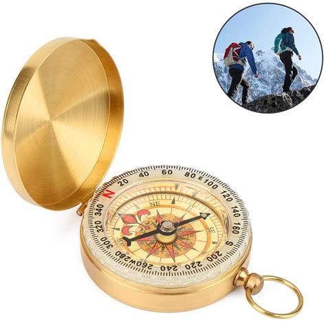 Portable Brass Compass Pocket Compass Classic Waterproof Marching ...