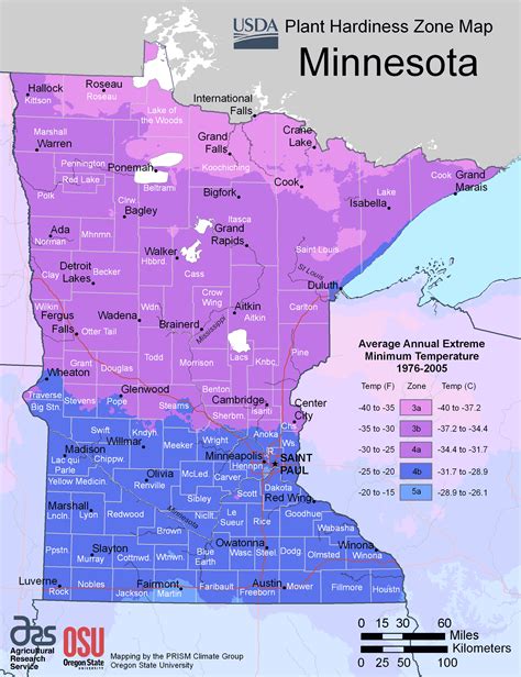 Minnesota Plant Hardiness Zone Map - Mapsof.Net