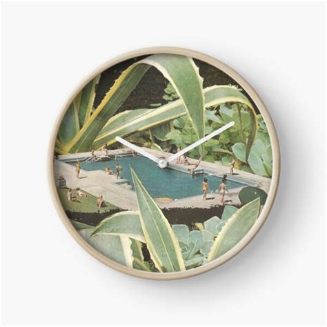 "Swimming pool fun" Clock by artisticside | Redbubble