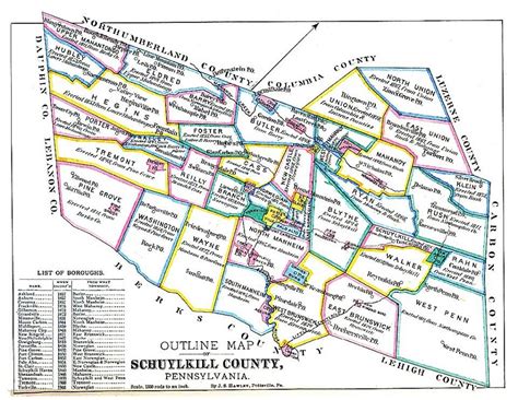 an old map of the city of schwattensville county in pennsylvania, usa