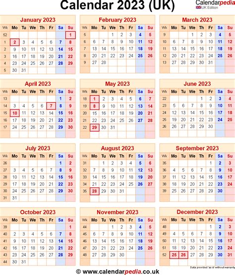 printable 2023 uk calendar templates with holidays calendarlabs ...