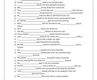 Past Simple Tense Exercises