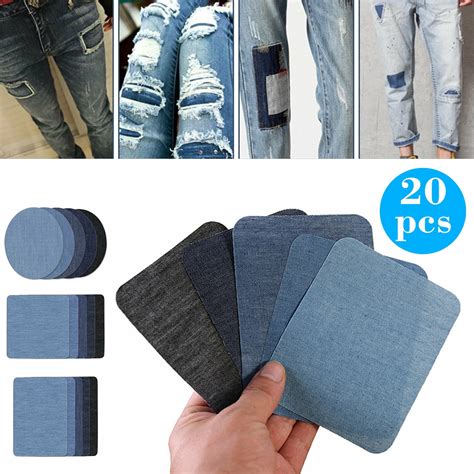 20pcs Iron on Denim Patches, EEEkit Fabric Repair Patches Kit for ...