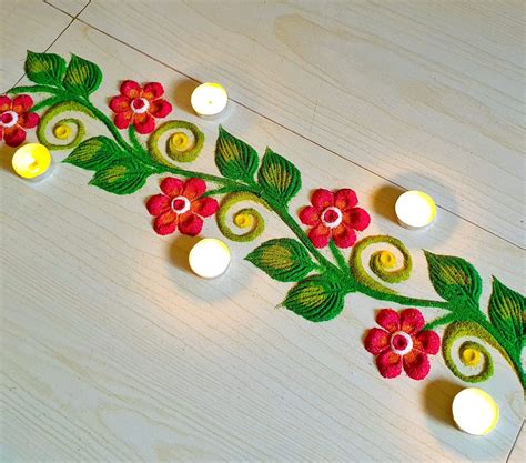 Border Rangoli Designs | Rangoli Border Designs | Simple Border Rangoli ...