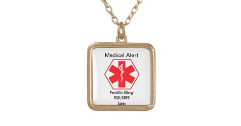 Customizable Medical alert necklace | Zazzle