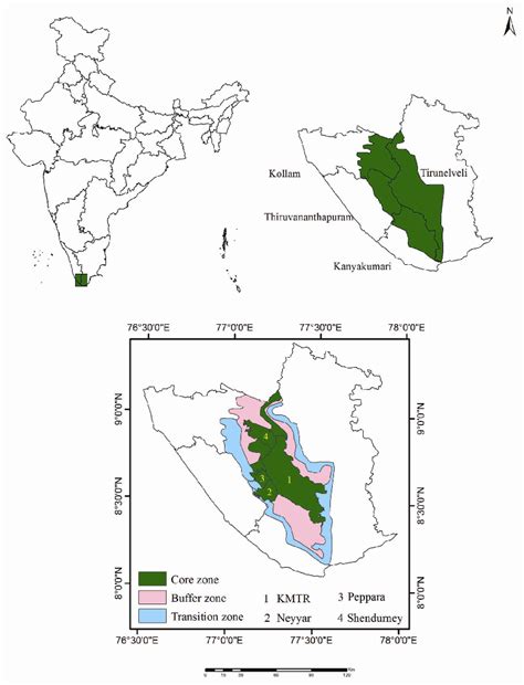 Location map of Agasthyamalai Biosphere Reserve. | Download Scientific ...