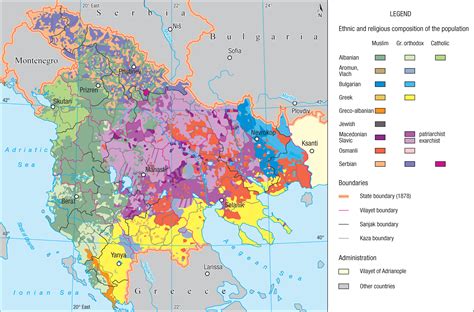 Ethnographic Map of the Ottoman-ruled parts of the Balkans cca. 1900 ...