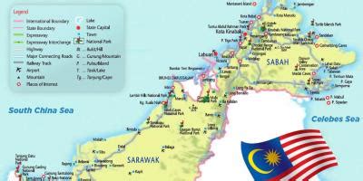 East malaysia map - Map of east malaysia (South-Eastern Asia - Asia)