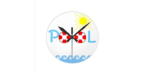 Swimming Pool Round Clock | Zazzle.com