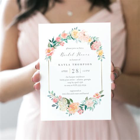 Blush Floral Bridal Shower Invitation #BFC - Berry Berry Sweet