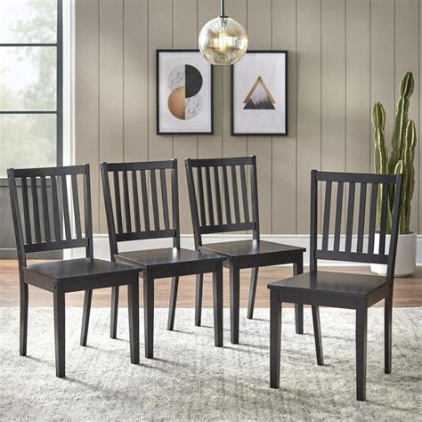 Shaker Dining Chairs, Set of 4, Black - Walmart.com - Walmart.com