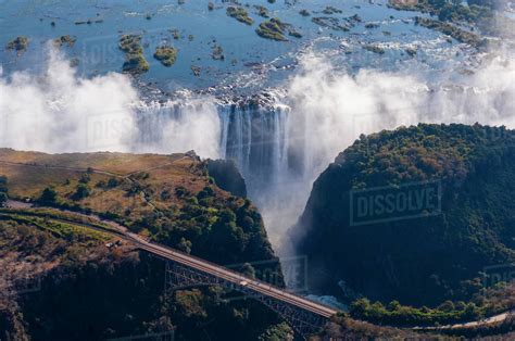 Scenic view of Victoria Falls, Zambezi River, Zimbabwe - Stock Photo ...