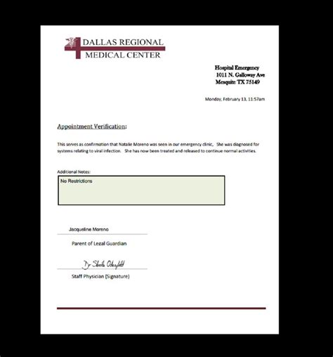 The exciting Clinic Note, Dallas Regional | Doctors Note, Dr Note For ...