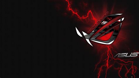 Asus ROG (Republic of Gamers) - Red Lightning Dark LOGO 4K wallpaper ...