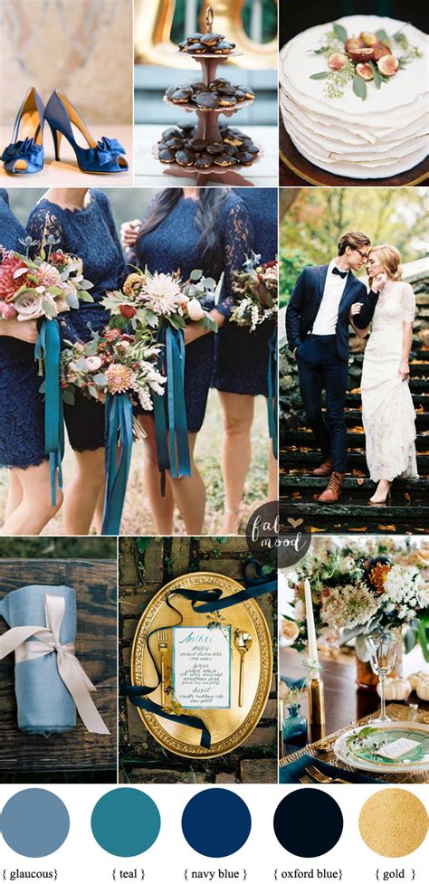 Fall wedding colors with blue and teal color palette