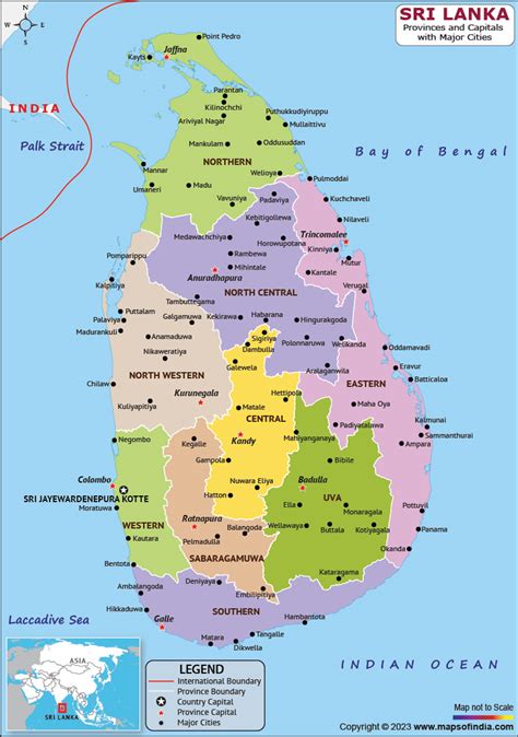 Sri Lanka Map | HD Political Map of Sri Lanka