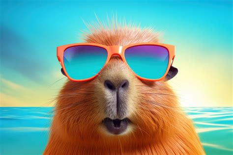 Capybara wearing summer sunglasses wildlife | Free Photo - rawpixel