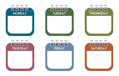 Week days calendar sheets Stock Vector Image by ©oxlock #23797471