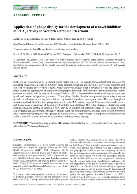 (PDF) Application of phage display for the development of a novel ...