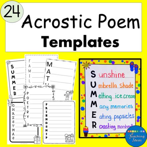 Acrostic Poem Templates for a Variety of Holidays Subjects and Seasons ...